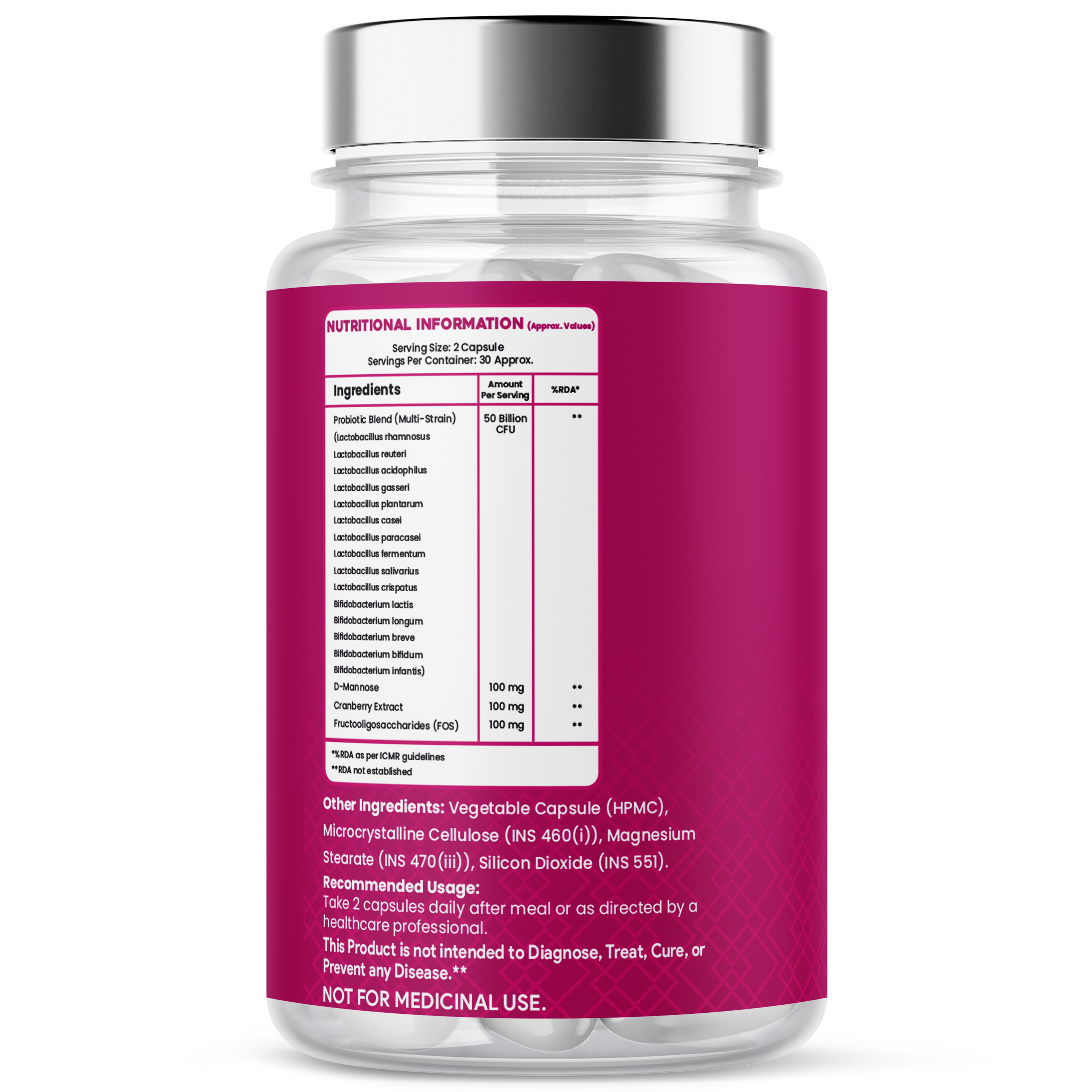 Women’s Probiotic 50 Billion – Vaginal & Gut Health (60 Caps)