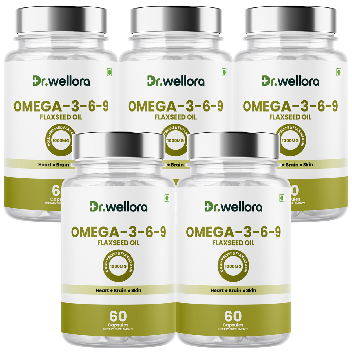 Omega 3-6-9 Flaxseed Oil Capsules – Heart, Brain & Skin Nutritional Support