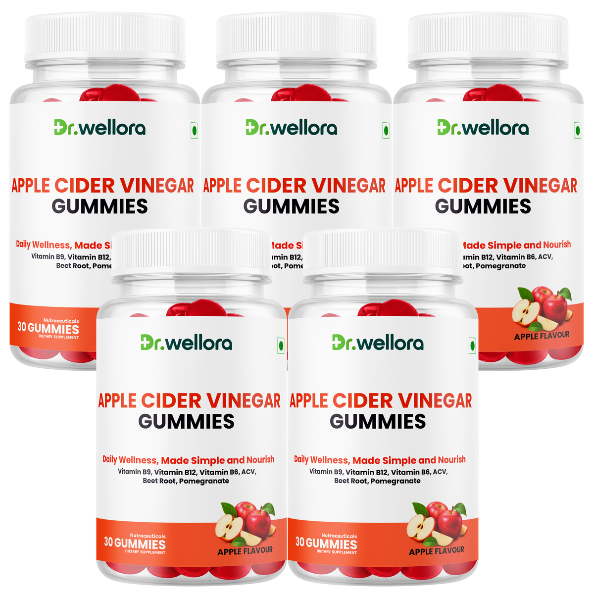Apple Cider Vinegar Gummies with B Vitamins, Beetroot & Pomegranate – Daily Wellness Support