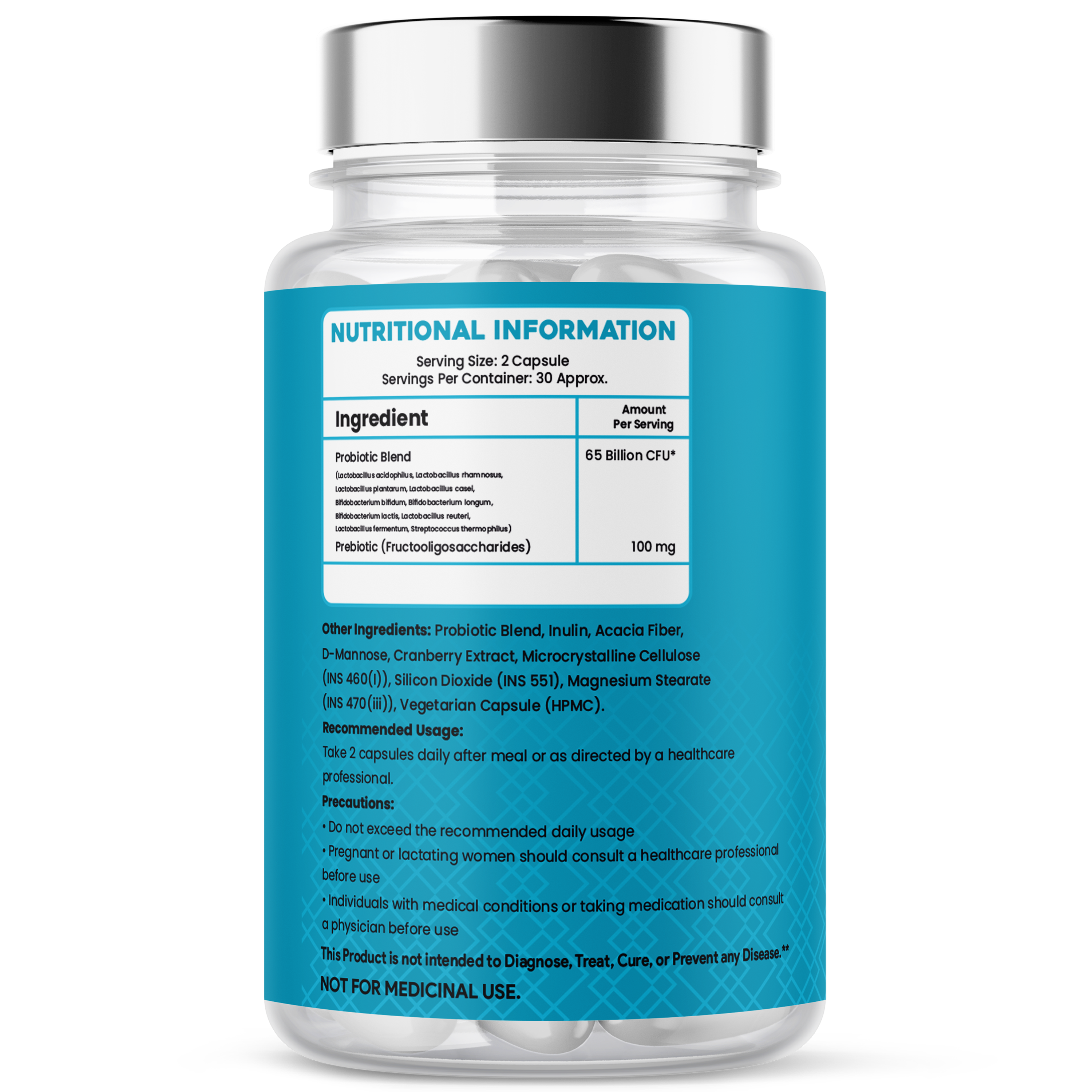 Probiotic 65 Billion Capsules – Gut Health & Immunity (60 Caps)