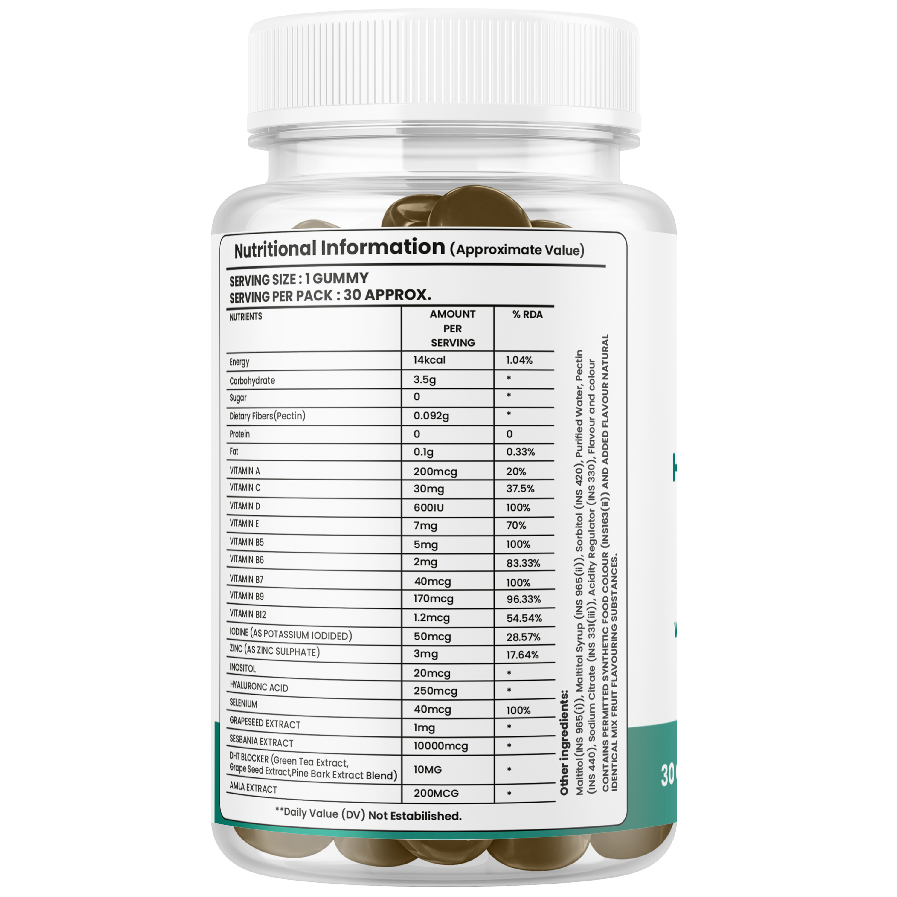 Biotin Gummies for Hair, Skin & Nails with Zinc & Hyaluronic Acid – Beauty Support