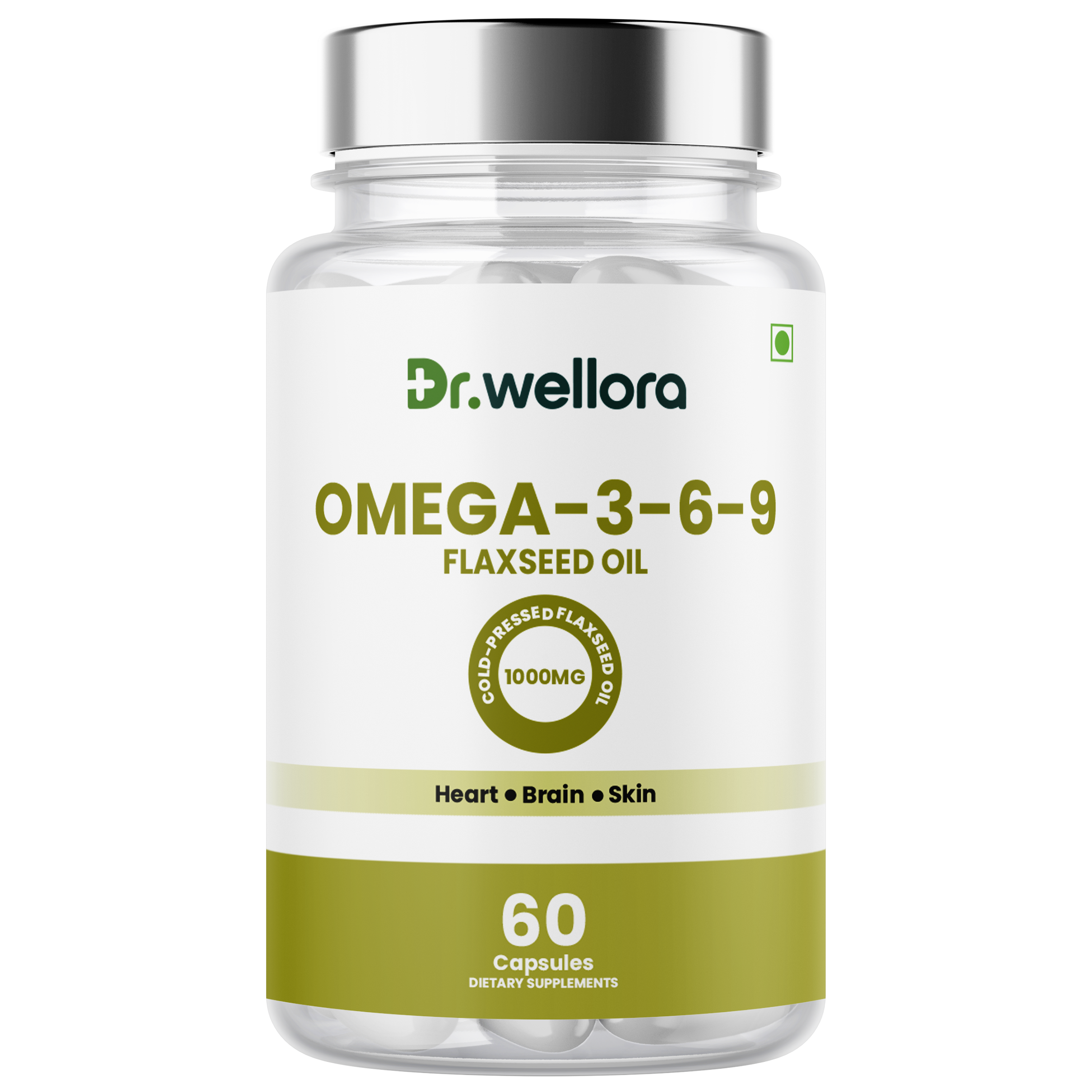 Omega 3-6-9 Flaxseed Oil Capsules – Heart, Brain & Skin Nutritional Support