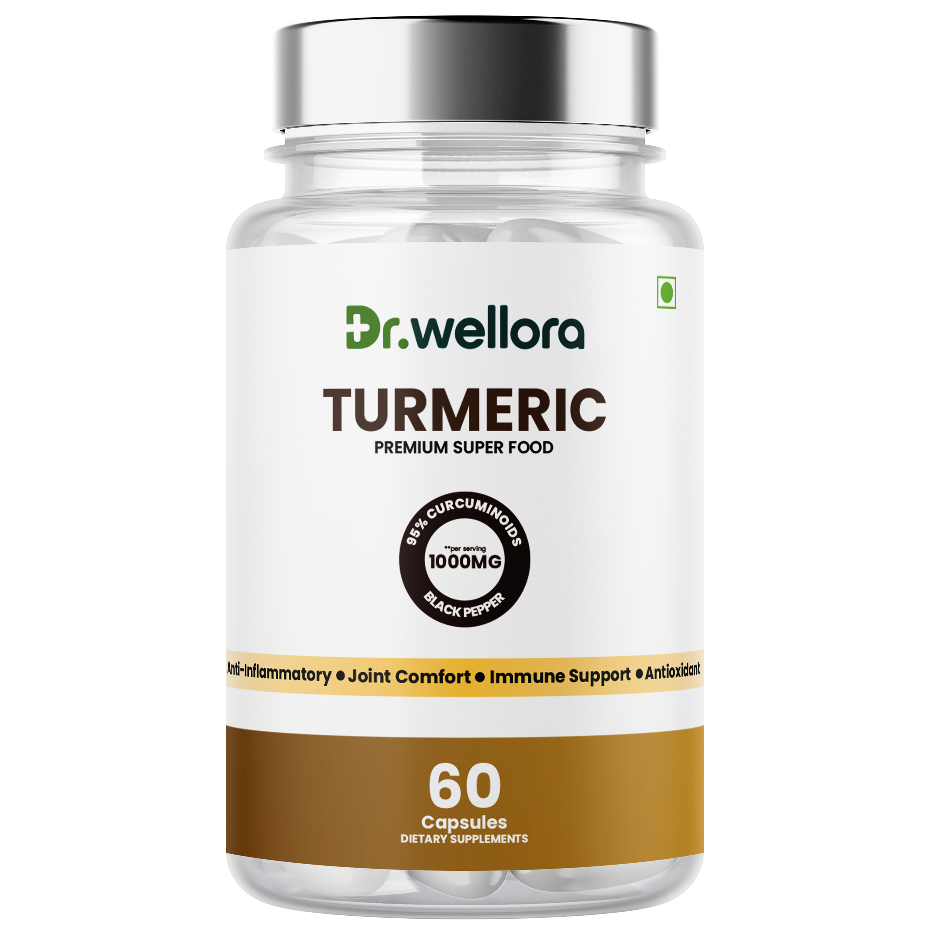Turmeric Capsules 1000mg with Curcumin & Black Pepper Extract – Joint Comfort & Antioxidant Support