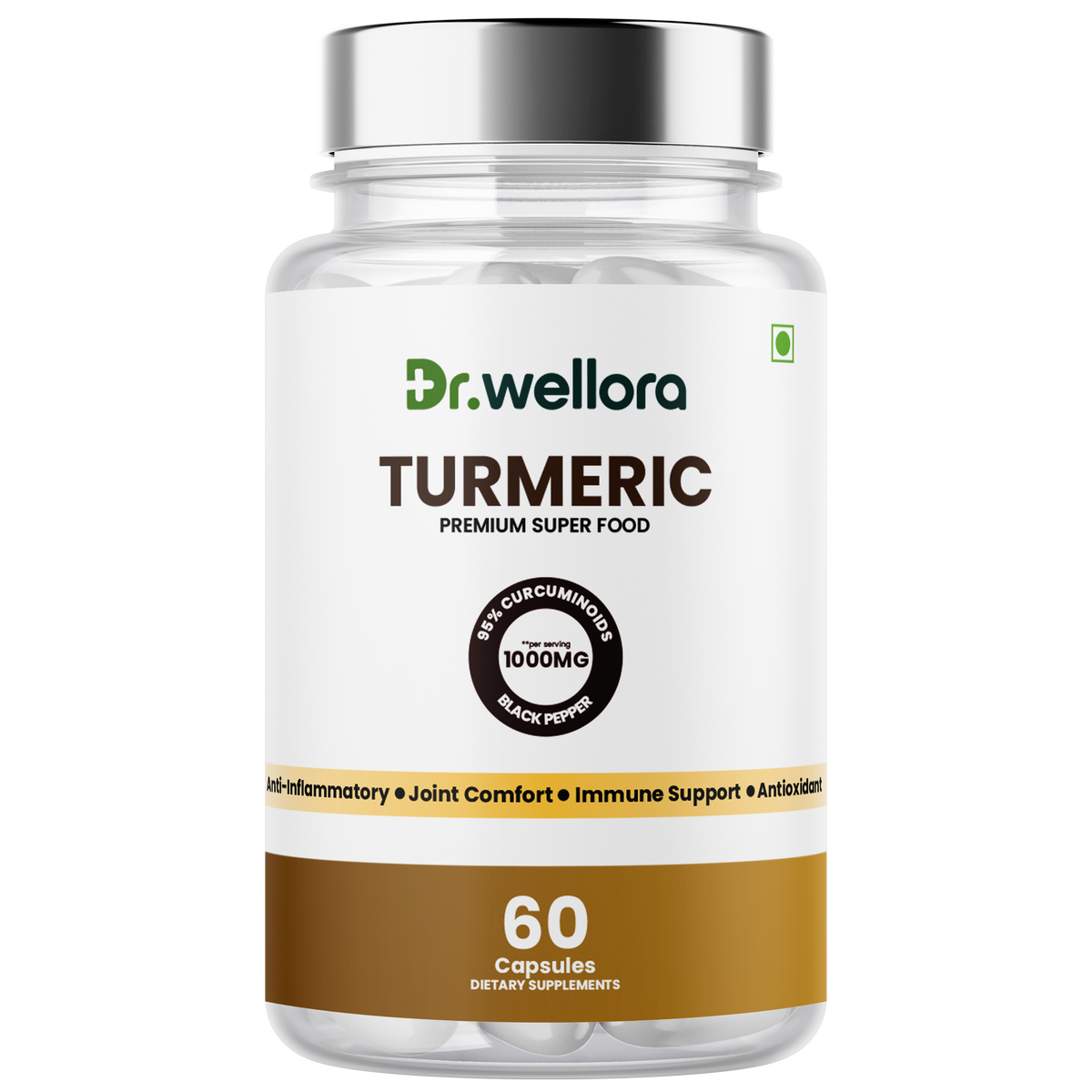 Turmeric Capsules 1000mg with Curcumin & Black Pepper Extract – Joint Comfort & Antioxidant Support