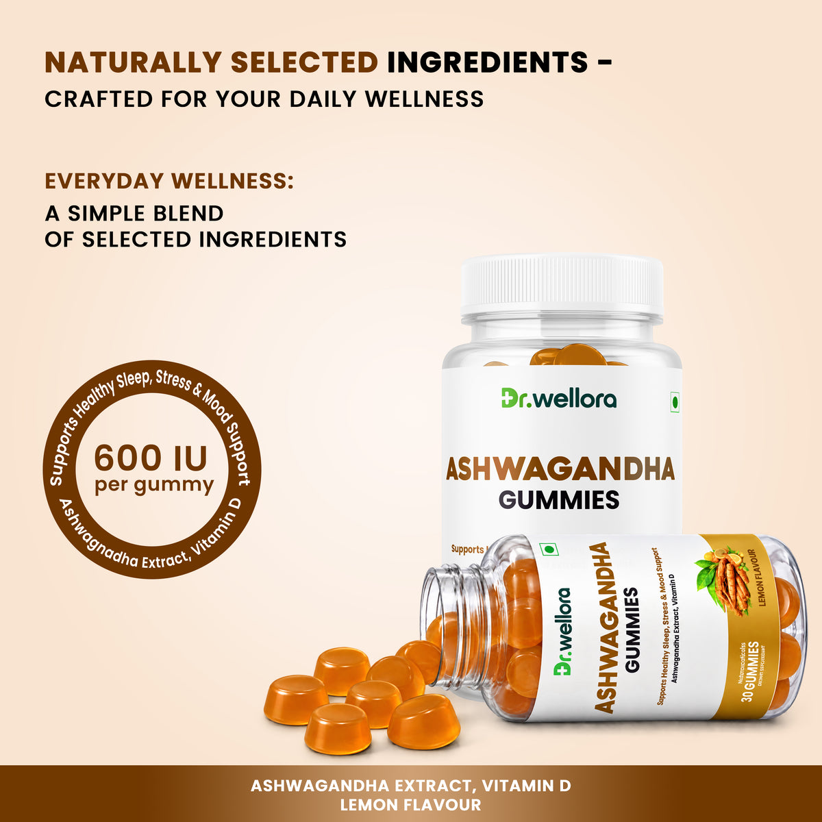 Ashwagandha Gummies with Vitamin D – Stress, Mood & Sleep Support