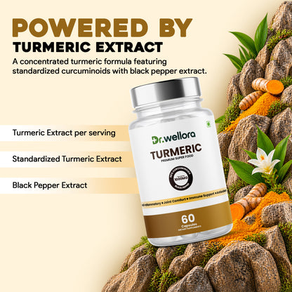 Turmeric Capsules 1000mg with Curcumin & Black Pepper Extract – Joint Comfort & Antioxidant Support