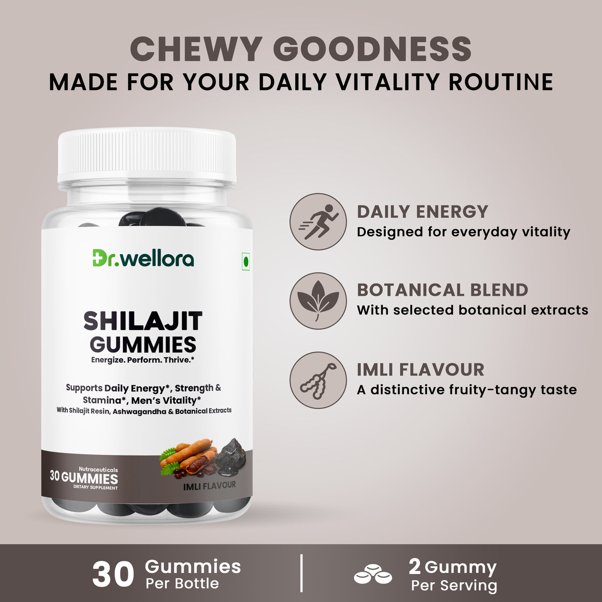 Shilajit Gummies with Ashwagandha & Botanical Extracts – Energy, Strength & Men’s Wellness Support
