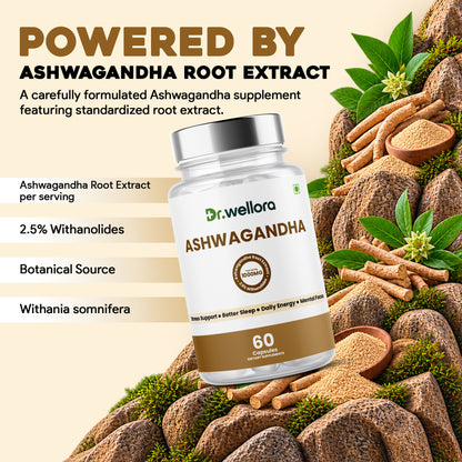 Ashwagandha Capsules 1000mg – Stress Management, Sleep & Daily Wellness Support
