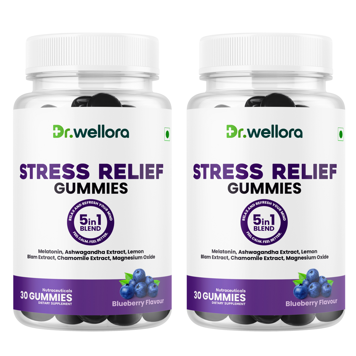 Stress Relief Gummies with Melatonin & Ashwagandha – Sleep & Relaxation Support