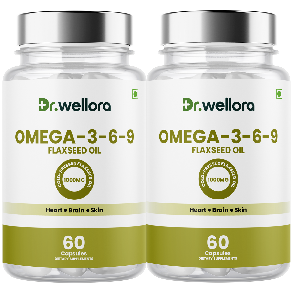 Omega 3-6-9 Flaxseed Oil Capsules – Heart, Brain & Skin Nutritional Support