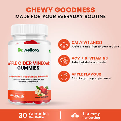 Apple Cider Vinegar Gummies with B Vitamins, Beetroot & Pomegranate – Daily Wellness Support