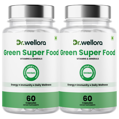 Green Superfood Capsules with Spinach, Barley Grass & Wheatgrass – Energy, Immunity & Daily Wellness