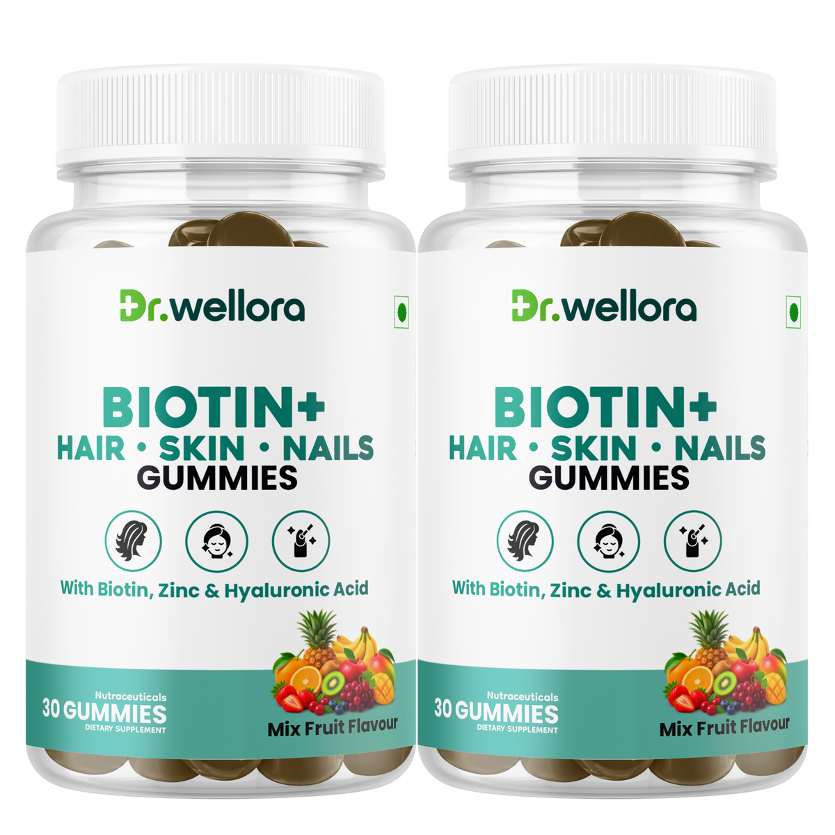 Biotin Gummies for Hair, Skin & Nails with Zinc & Hyaluronic Acid – Beauty Support