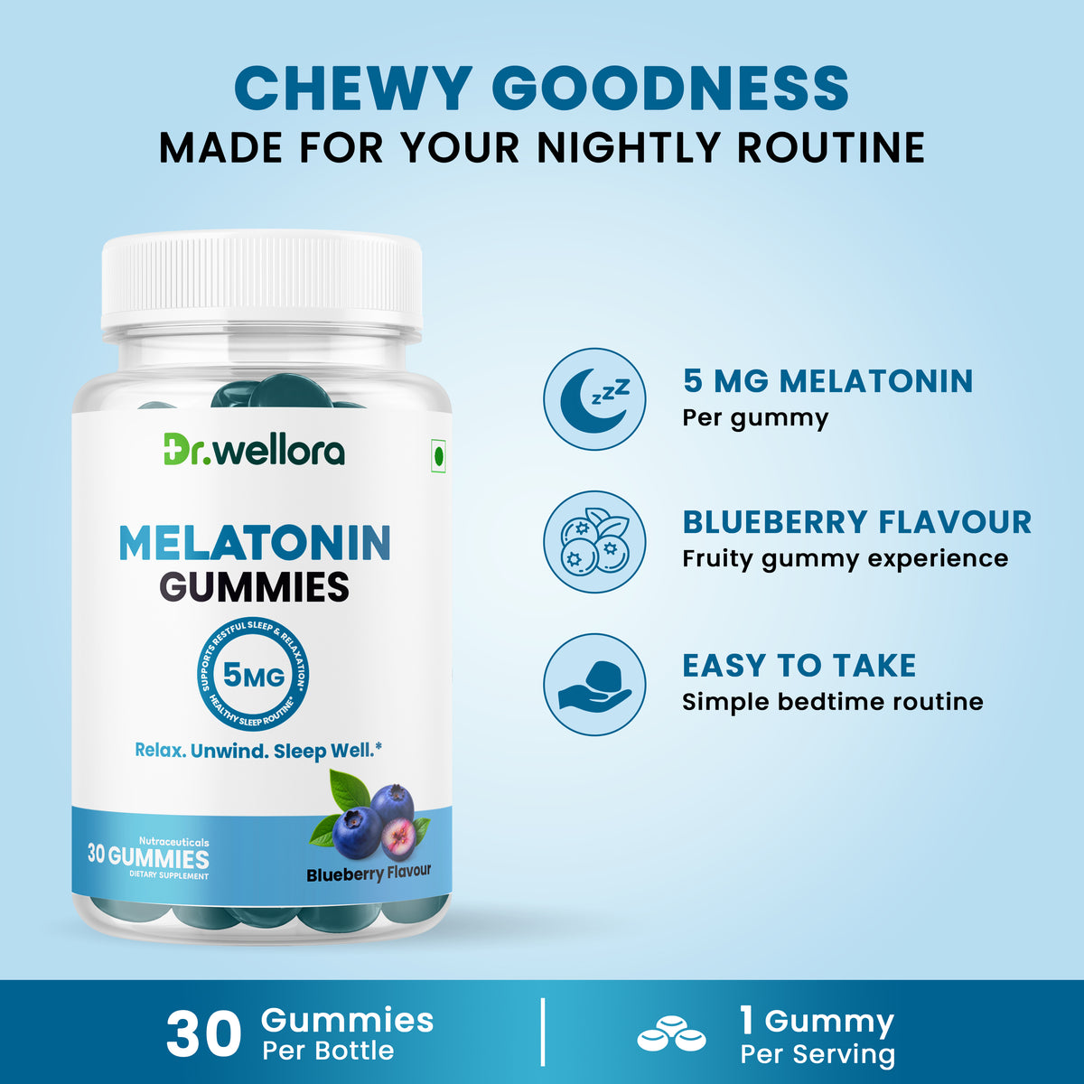Melatonin Gummies 5mg – Sleep Support for Relaxation & Nighttime Wellness