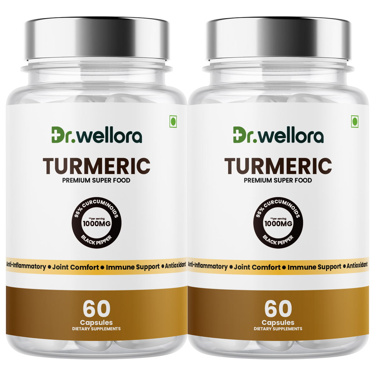 Turmeric Capsules 1000mg with Curcumin & Black Pepper Extract – Joint Comfort & Antioxidant Support
