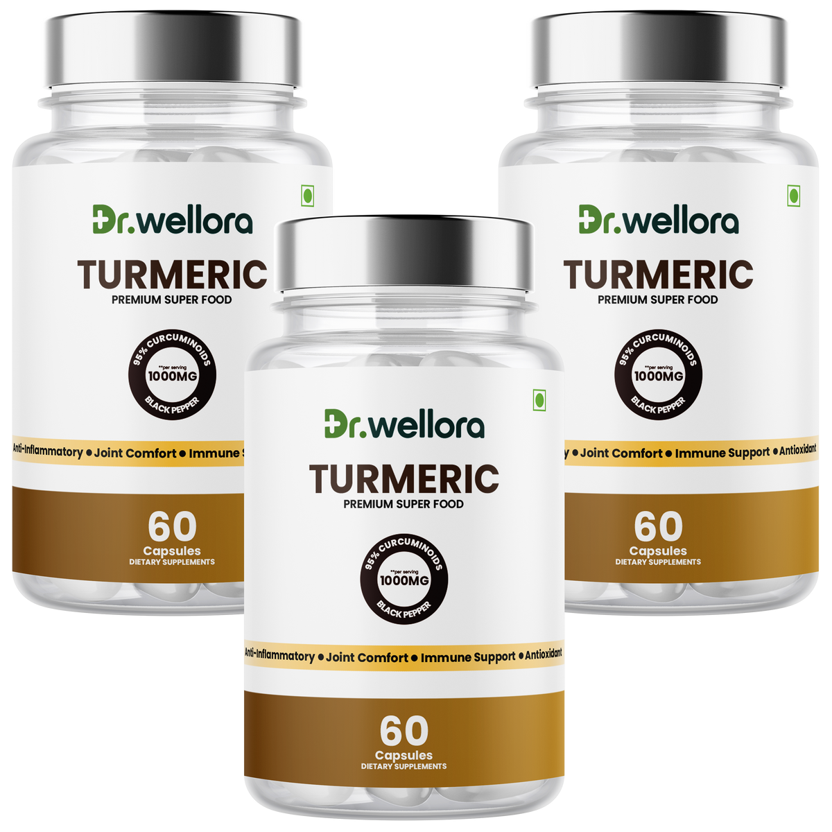 Turmeric Capsules 1000mg with Curcumin & Black Pepper Extract – Joint Comfort & Antioxidant Support