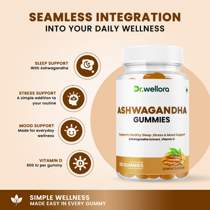 Ashwagandha Gummies with Vitamin D – Stress, Mood & Sleep Support