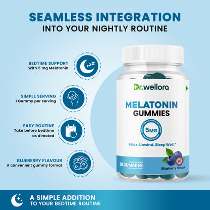 Melatonin Gummies 5mg – Sleep Support for Relaxation & Nighttime Wellness