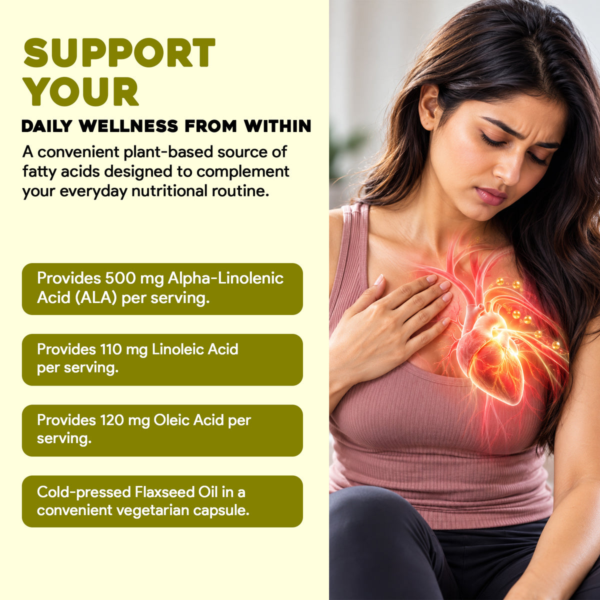Omega 3-6-9 Flaxseed Oil Capsules – Heart, Brain & Skin Nutritional Support