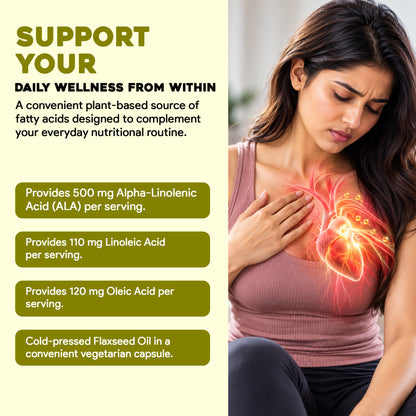 Omega 3-6-9 Flaxseed Oil Capsules – Heart, Brain & Skin Nutritional Support