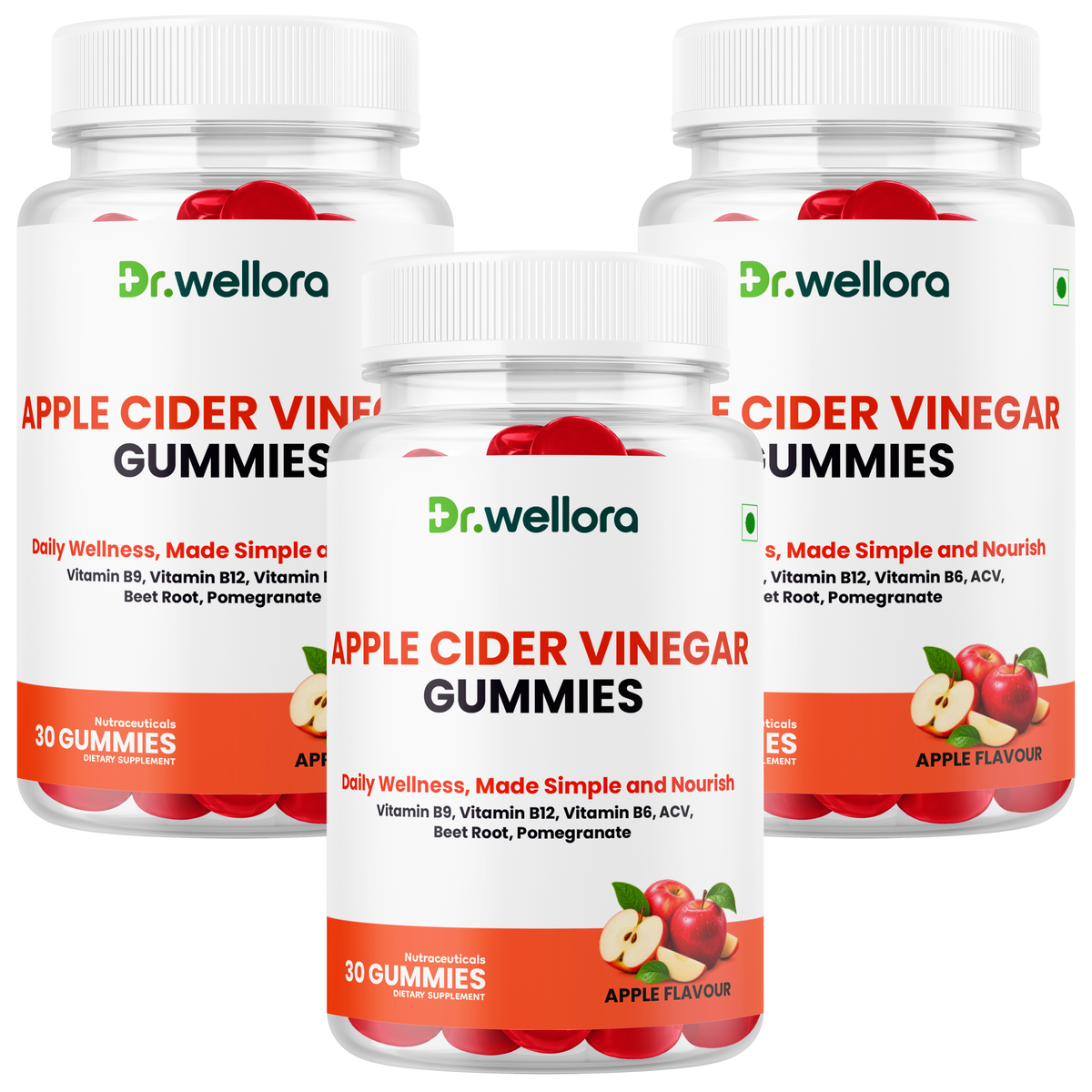 Apple Cider Vinegar Gummies with B Vitamins, Beetroot & Pomegranate – Daily Wellness Support