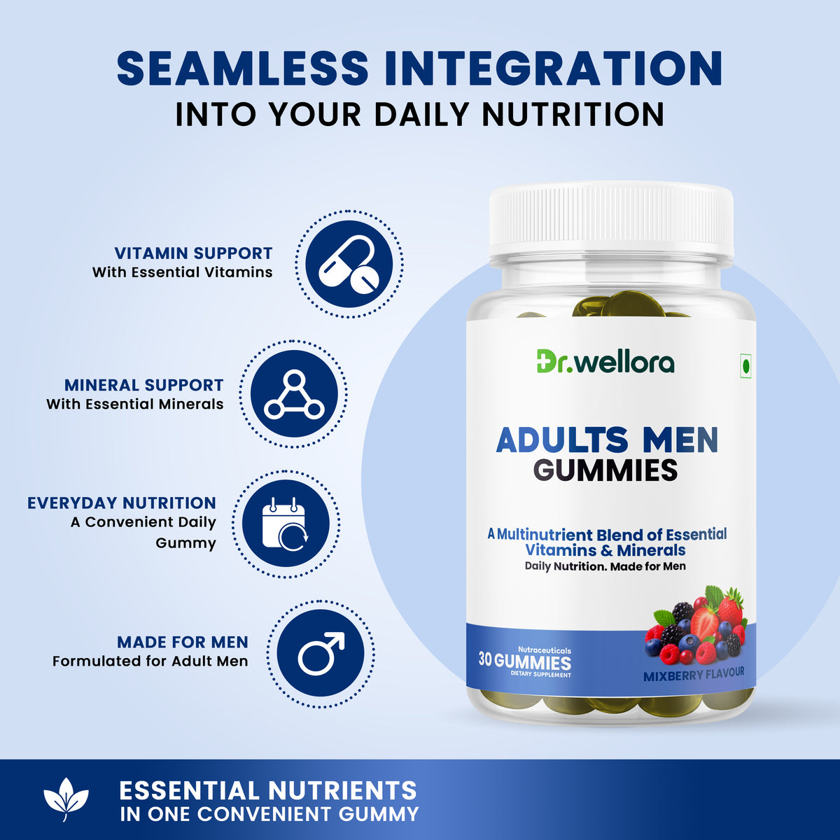 Men’s Multivitamin Gummies with Essential Vitamins & Minerals – Daily Nutrition Support