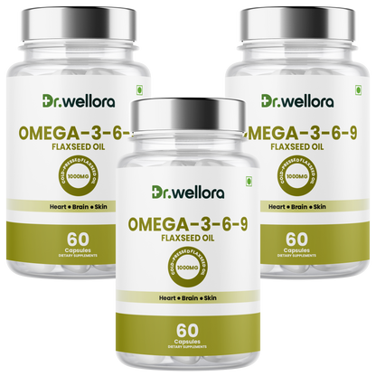 Omega 3-6-9 Flaxseed Oil Capsules – Heart, Brain & Skin Nutritional Support