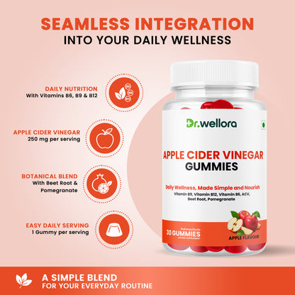 Apple Cider Vinegar Gummies with B Vitamins, Beetroot & Pomegranate – Daily Wellness Support