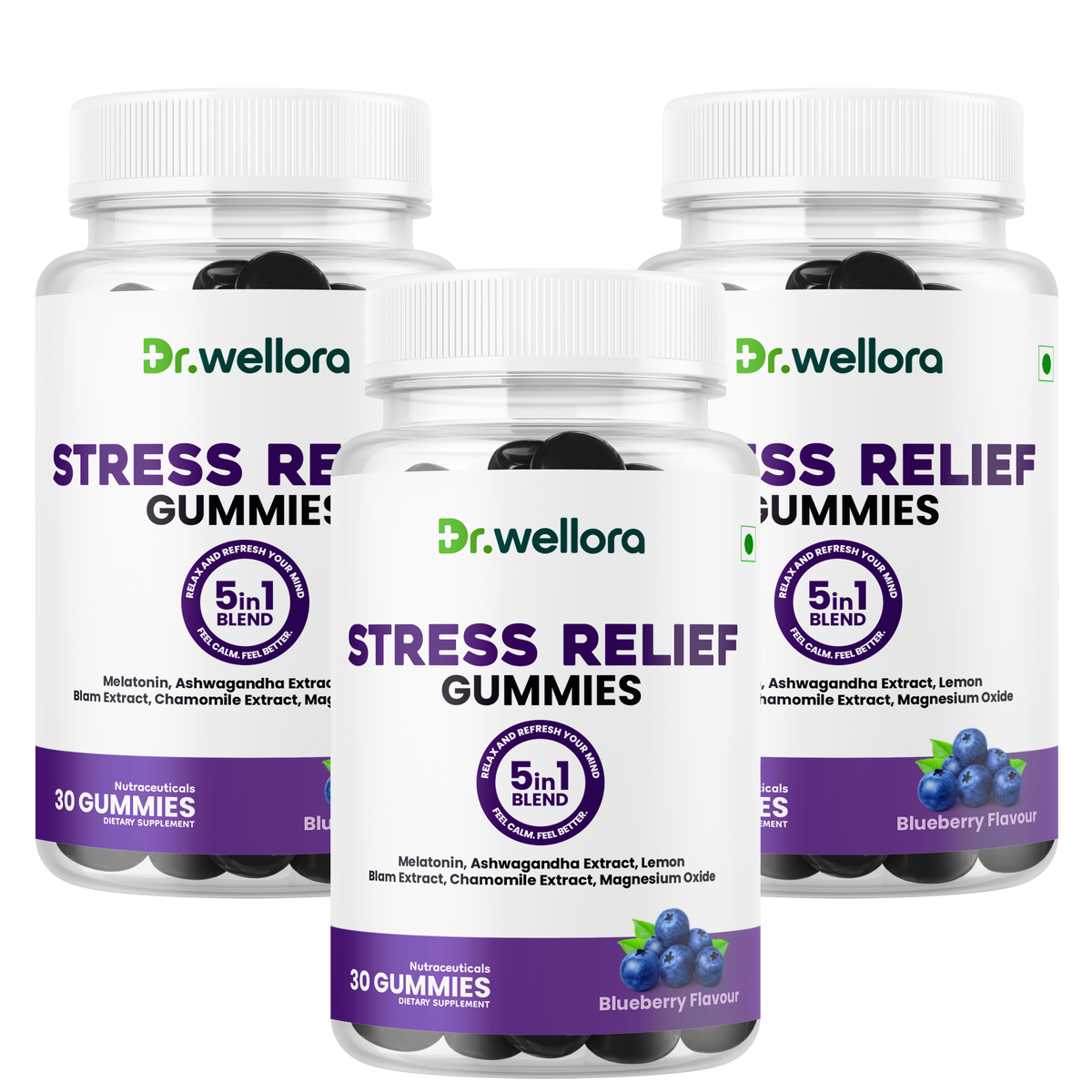 Stress Relief Gummies with Melatonin & Ashwagandha – Sleep & Relaxation Support
