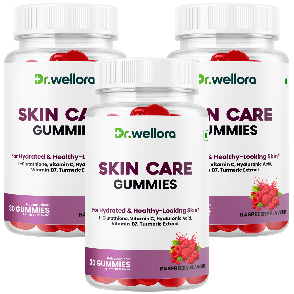 Skin Care Gummies with Glutathione, Vitamin C & Hyaluronic Acid – Hydration & Healthy-Looking Skin Support