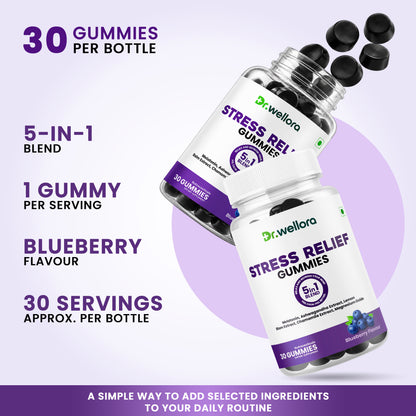 Stress Relief Gummies with Melatonin & Ashwagandha – Sleep & Relaxation Support