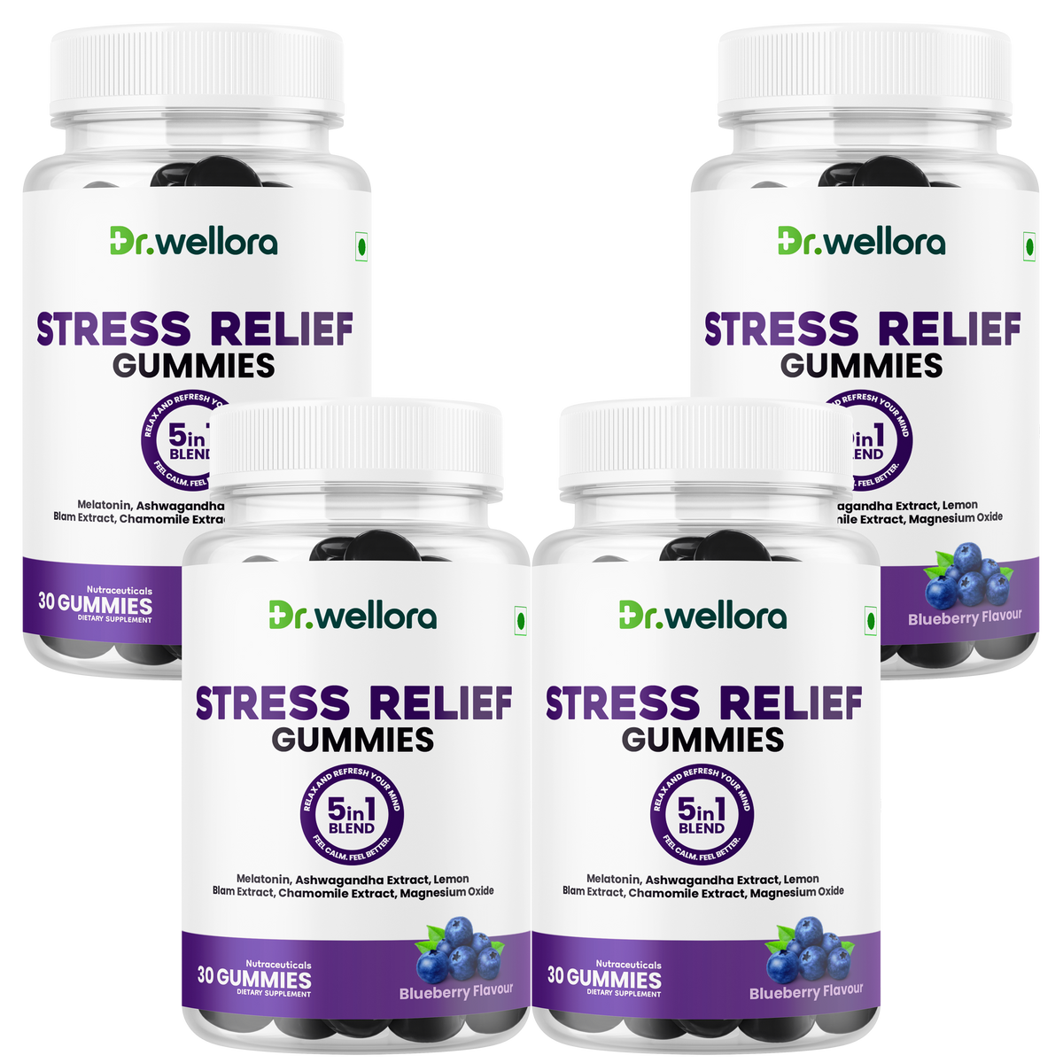 Stress Relief Gummies with Melatonin & Ashwagandha – Sleep & Relaxation Support
