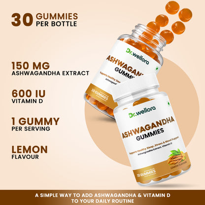 Ashwagandha Gummies with Vitamin D – Stress, Mood & Sleep Support