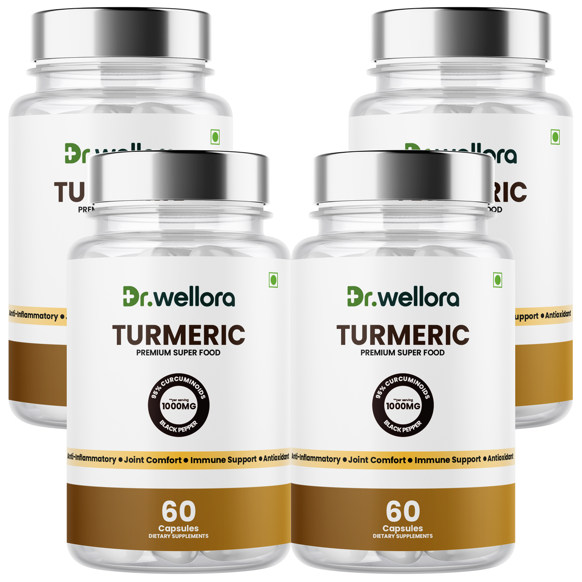 Turmeric Capsules 1000mg with Curcumin & Black Pepper Extract – Joint Comfort & Antioxidant Support