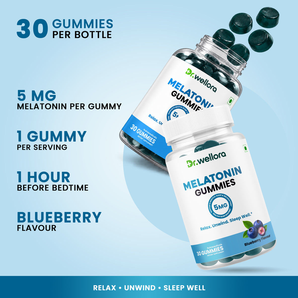 Melatonin Gummies 5mg – Sleep Support for Relaxation & Nighttime Wellness