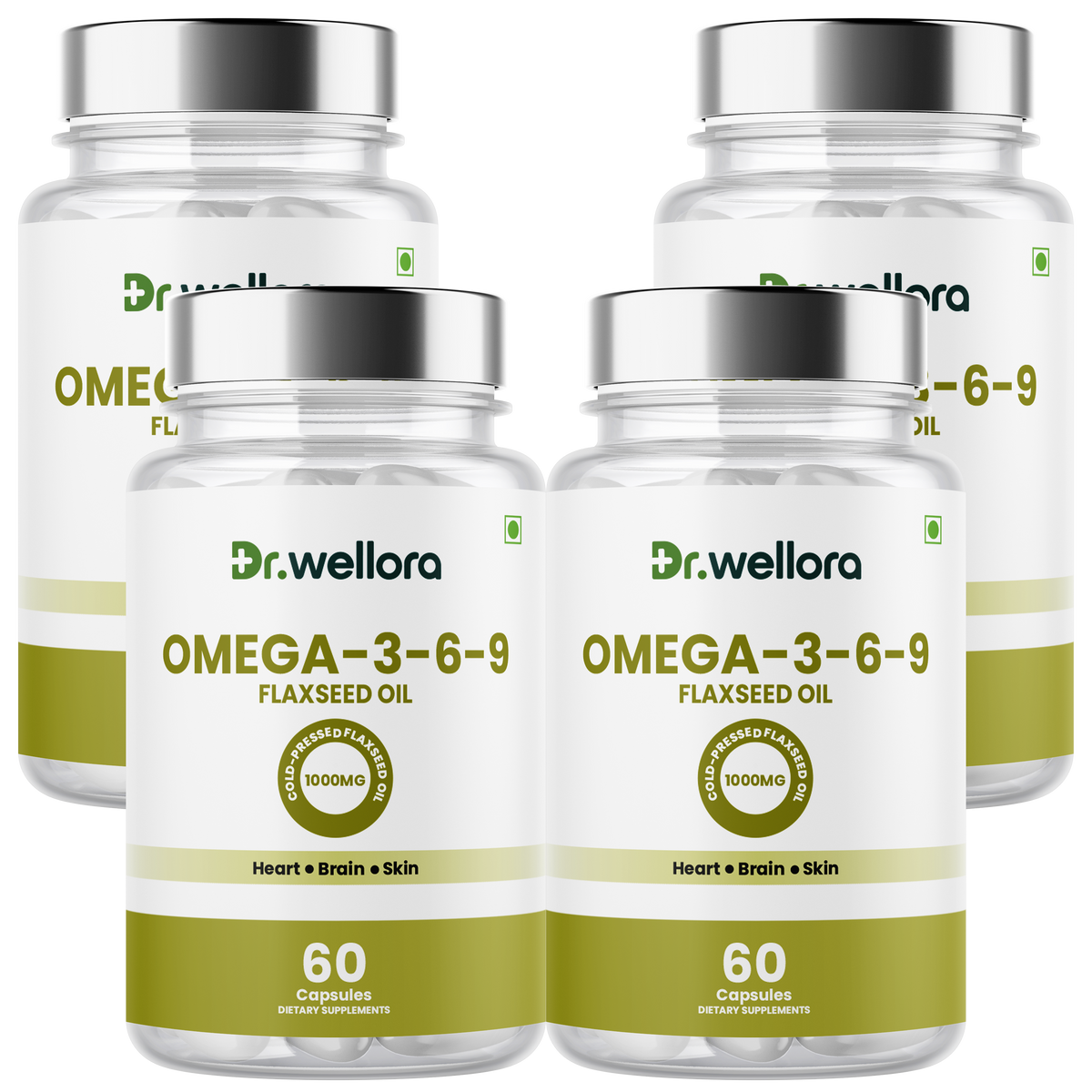 Omega 3-6-9 Flaxseed Oil Capsules – Heart, Brain & Skin Nutritional Support