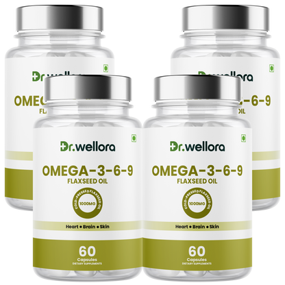 Omega 3-6-9 Flaxseed Oil Capsules – Heart, Brain & Skin Nutritional Support