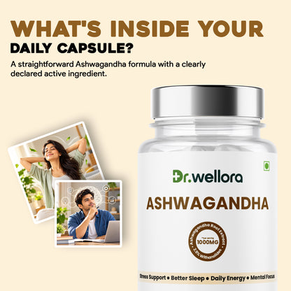 Ashwagandha Capsules 1000mg – Stress Management, Sleep & Daily Wellness Support