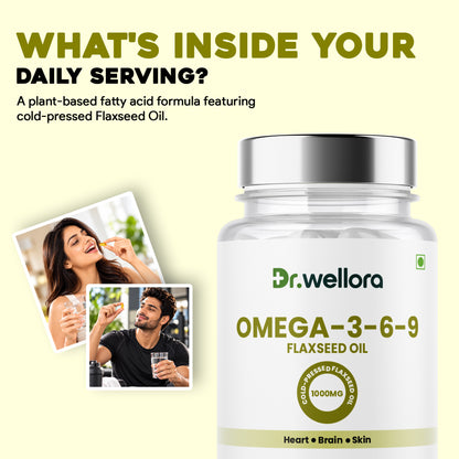 Omega 3-6-9 Flaxseed Oil Capsules – Heart, Brain & Skin Nutritional Support