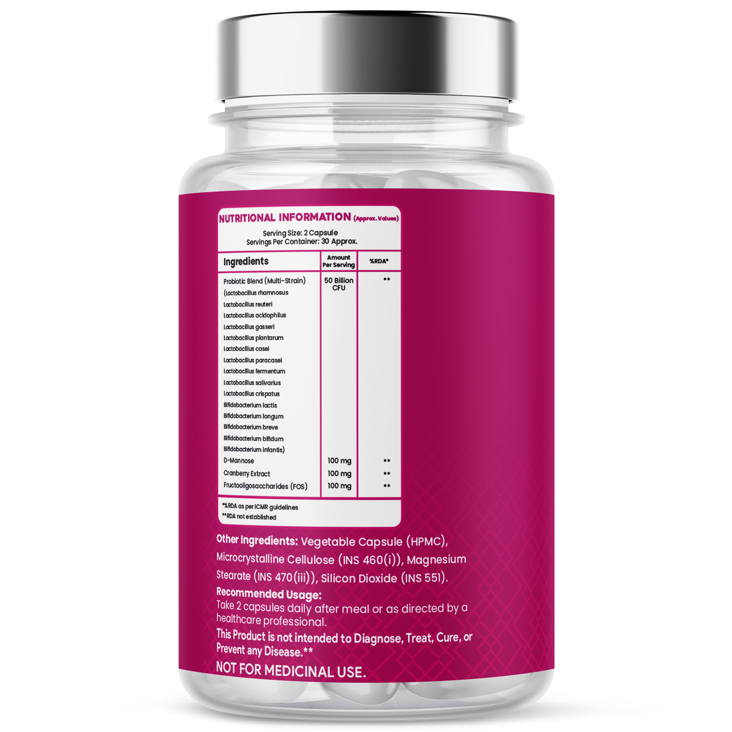Women’s Probiotic 50 Billion – Vaginal & Gut Health (60 Caps)