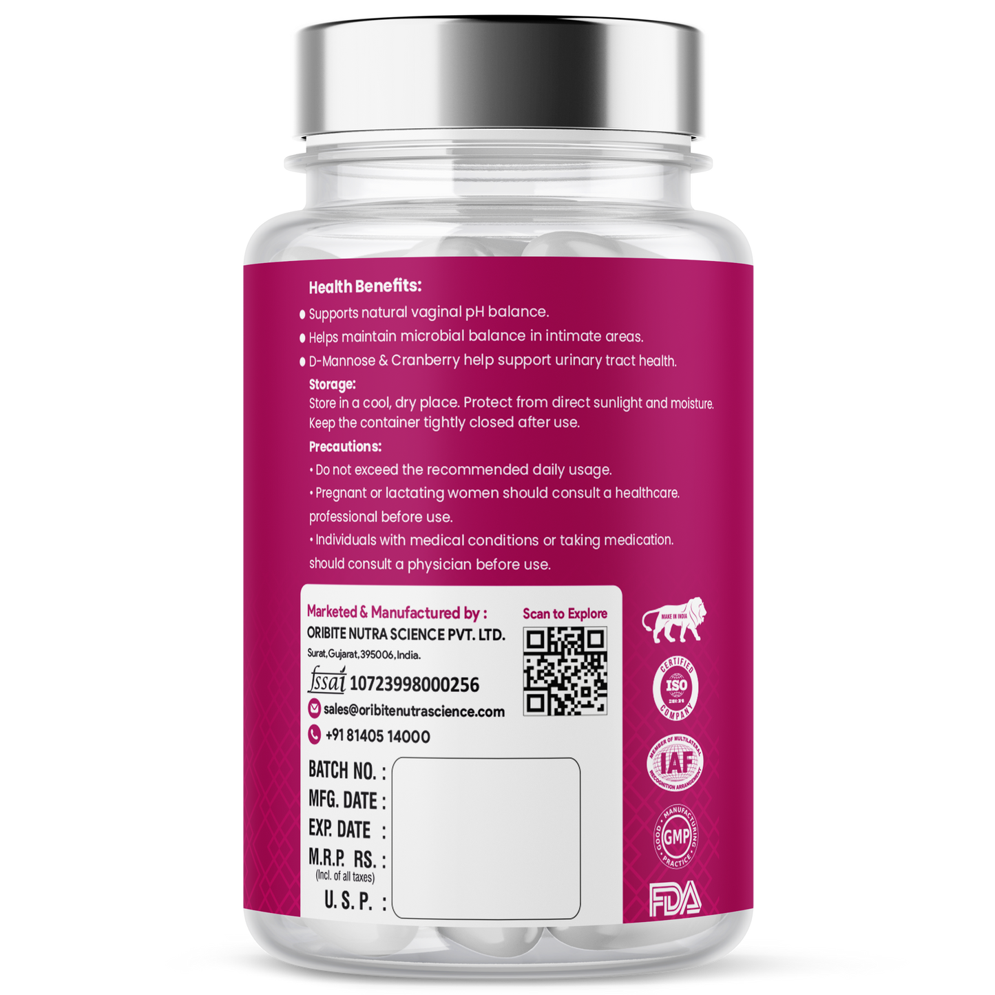 Women’s Probiotic 50 Billion – Vaginal & Gut Health (60 Caps)