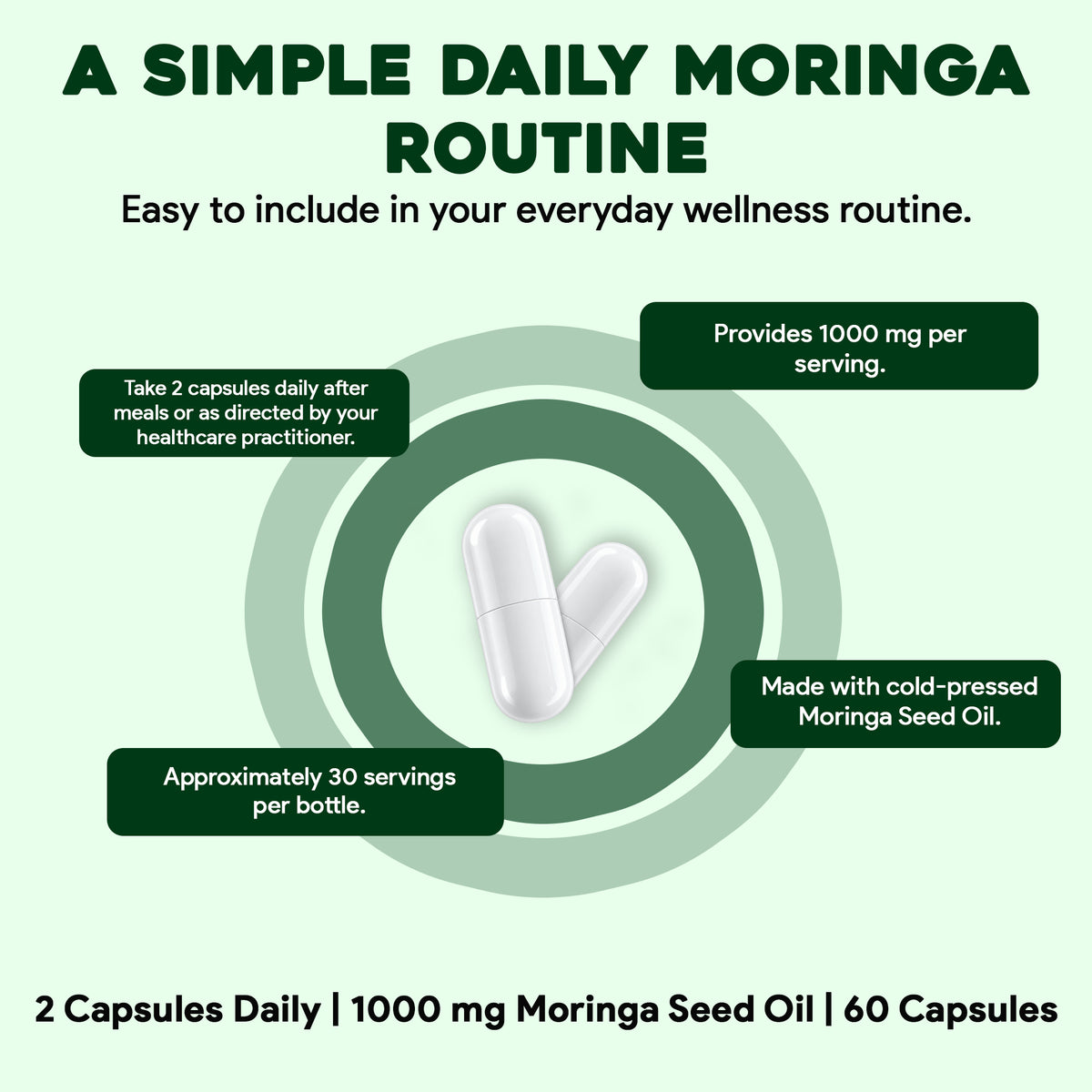 Moringa Seed Oil Capsules – Cold-Pressed Morning Glory Seed Oil for Skin, Hair & Daily Wellness