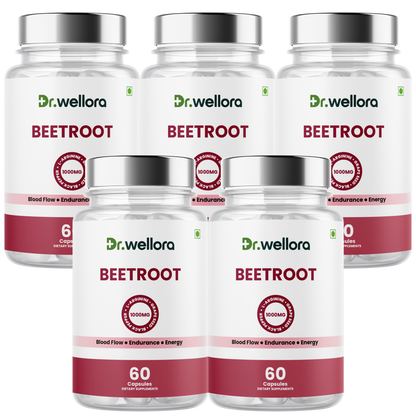 Beetroot Capsules with Beetroot Extract, Grape Seed & L-Arginine – Blood Flow & Energy Support