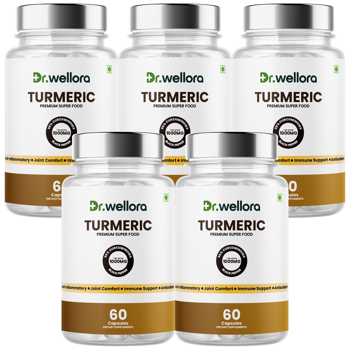 Turmeric Capsules 1000mg with Curcumin & Black Pepper Extract – Joint Comfort & Antioxidant Support