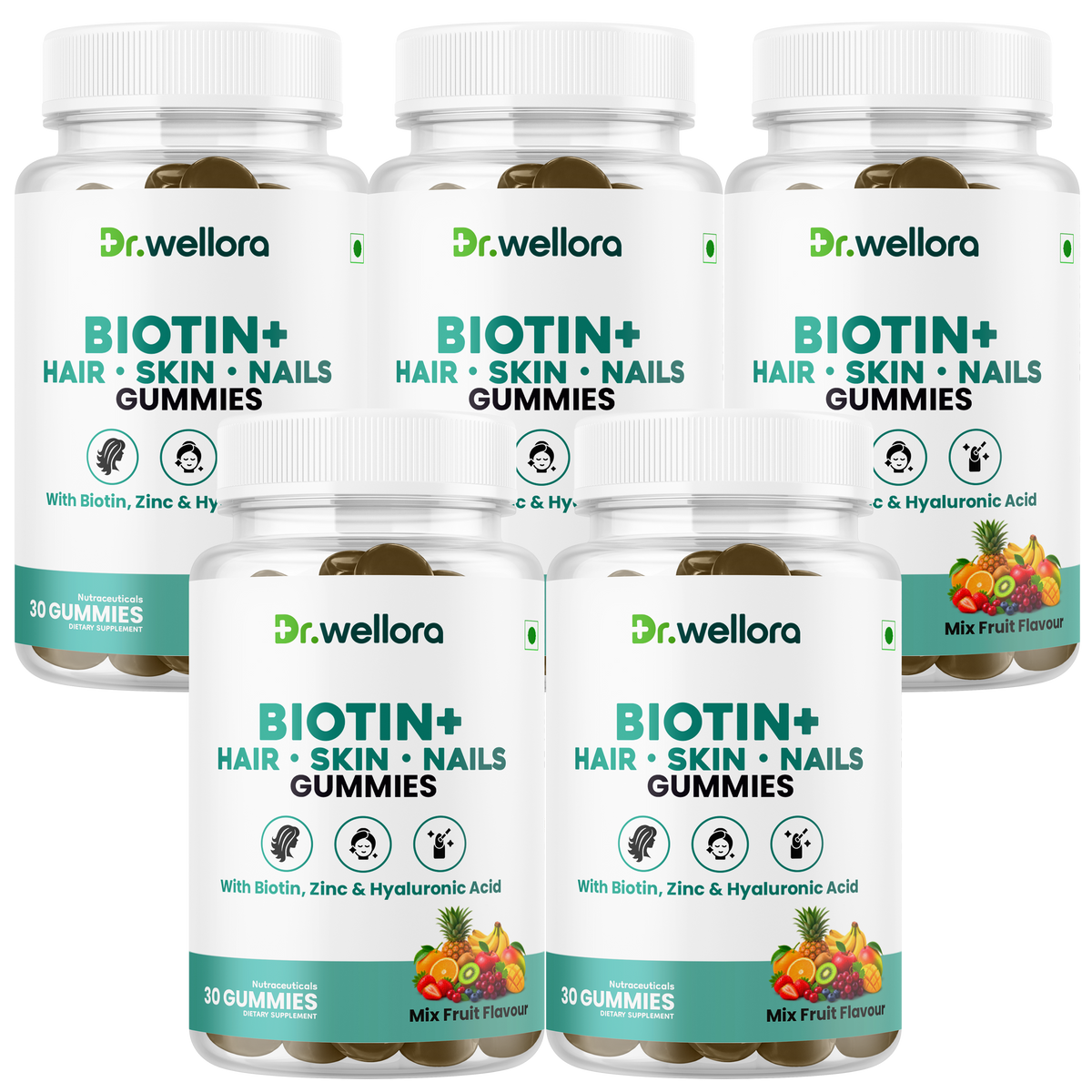 Biotin Gummies for Hair, Skin & Nails with Zinc & Hyaluronic Acid – Beauty Support