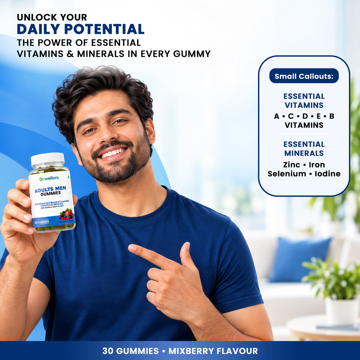 Men’s Multivitamin Gummies with Essential Vitamins & Minerals – Daily Nutrition Support