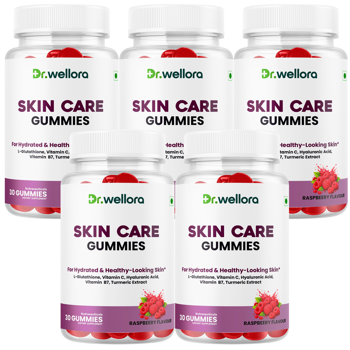 Skin Care Gummies with Glutathione, Vitamin C & Hyaluronic Acid – Hydration & Healthy-Looking Skin Support