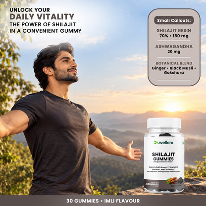 Shilajit Gummies with Ashwagandha & Botanical Extracts – Energy, Strength & Men’s Wellness Support