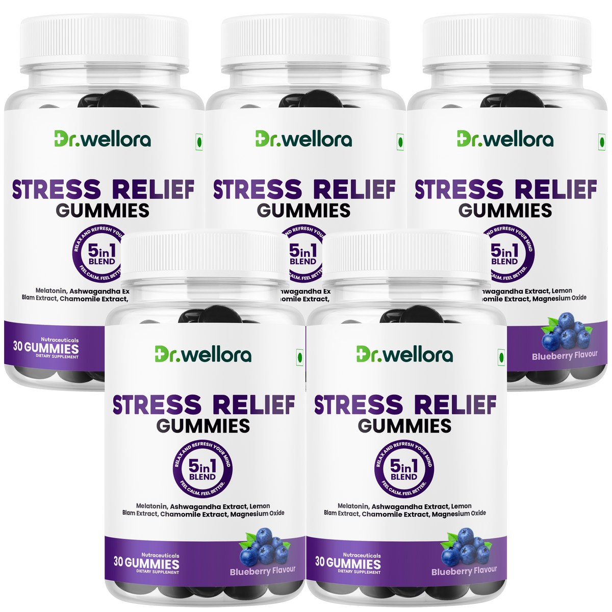 Stress Relief Gummies with Melatonin & Ashwagandha – Sleep & Relaxation Support