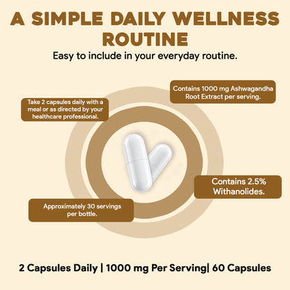 Ashwagandha Capsules 1000mg – Stress Management, Sleep & Daily Wellness Support